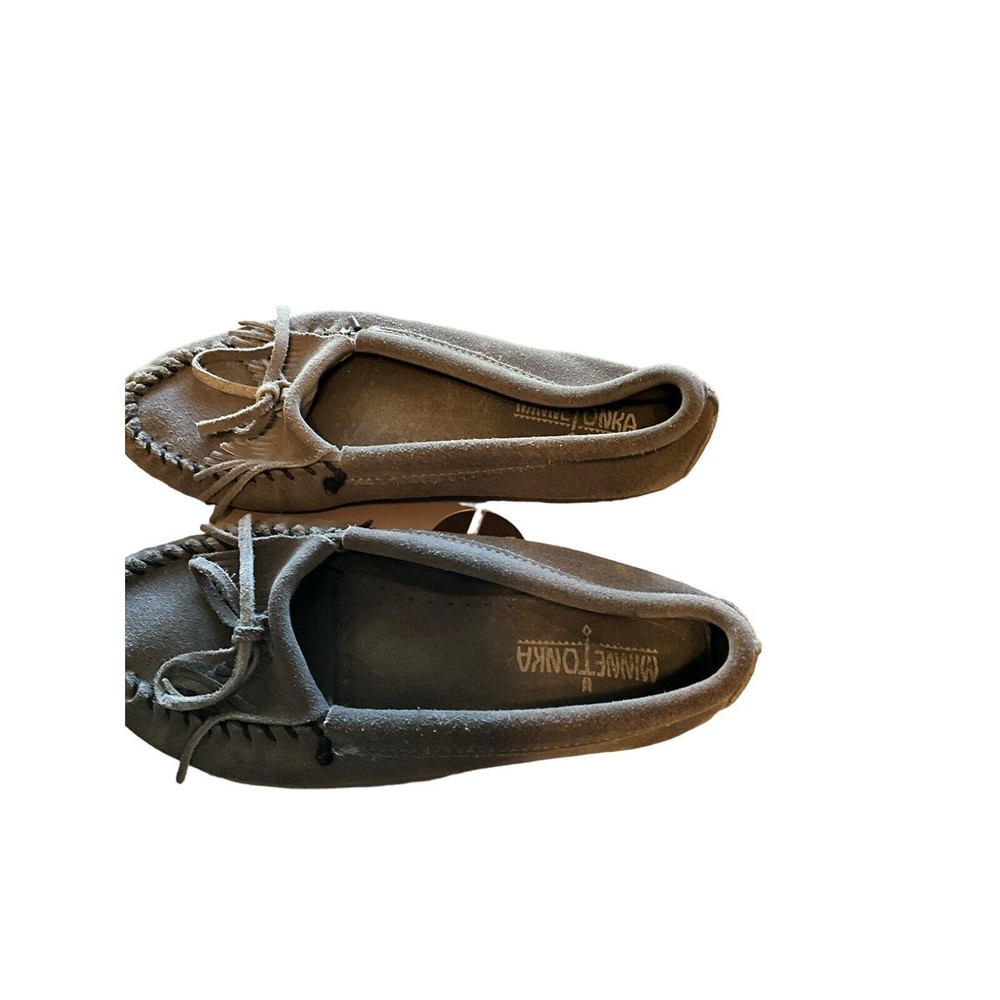 Minnetonka Slip‎ Ones Mocs Gray/dark Khaki Size 8 - Picture 2 of 5